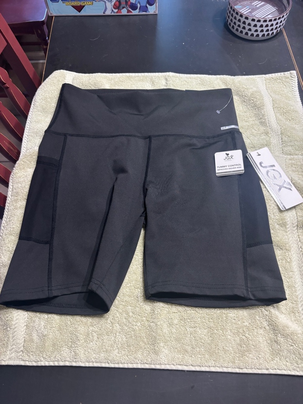 JCX Women's Black High-Waist Bike Shorts with Tummy Control